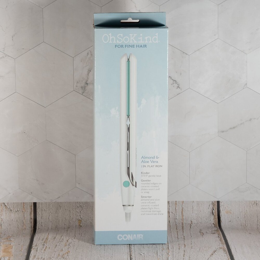 Conair Oh-So-Kind For Fine Hair Flat Iron 1-inch Almond & Aloe Vera Flat Iron